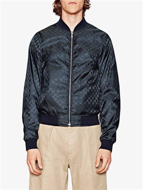 blue nylon gucci jacket|Gucci blue blazer.